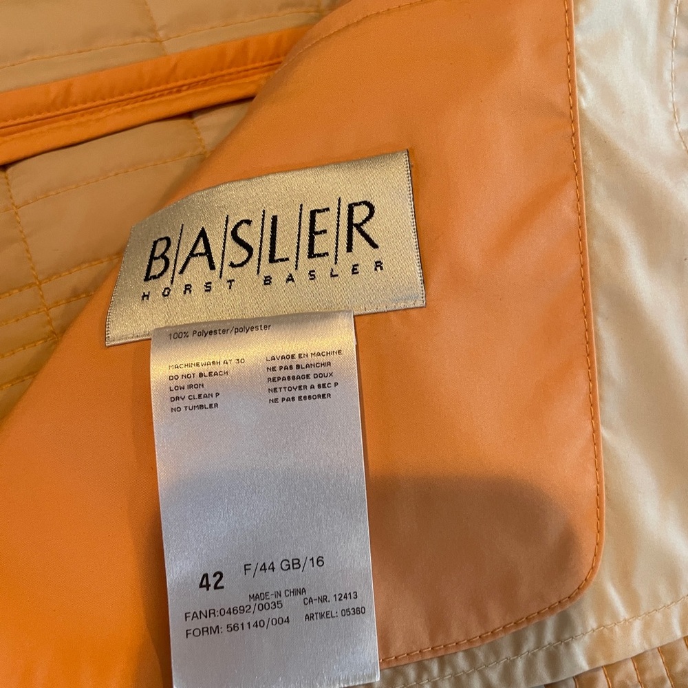 Women's Peach Quilted Jacket Basler 42 12 xl Barn Coat - Picture 9 of 11
